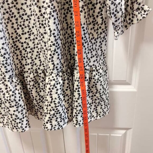 NWOT Jun From Korea Gingham Floral Babydoll Dress Ivory Cream – M - Picture 9 of 11